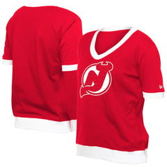 NHL New Jersey Devils New Era Women's Game Day Rhinestuds T-Shirt - Red