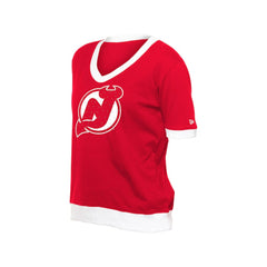 NHL New Jersey Devils New Era Women's Game Day Rhinestuds T-Shirt - Red