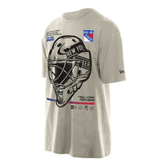 NHL New York Rangers New Era Goalie Mask T-Shirt - Tan