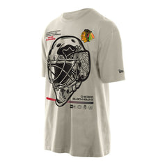 NHL Chicago Blackhawks New Era Goalie Mask T-Shirt - Tan