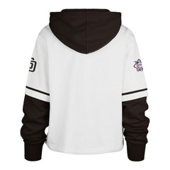 San Diego Padres '47 Women's Trifecta Shortstop Cropped Pullover Hoodie - White Hoodies
