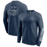 Dallas Cowboys Darius Rucker Collection Washed Waffle-Knit Long Sleeve T-Shirt Navy
