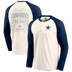 Dallas Cowboys Darius Rucker Collection Raglan Henley Long Sleeve T-Shirt White/Navy