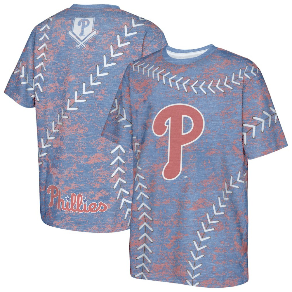 Philadelphia Phillies Youth Slide Score Bold T-Shirt - Royal T-shirts