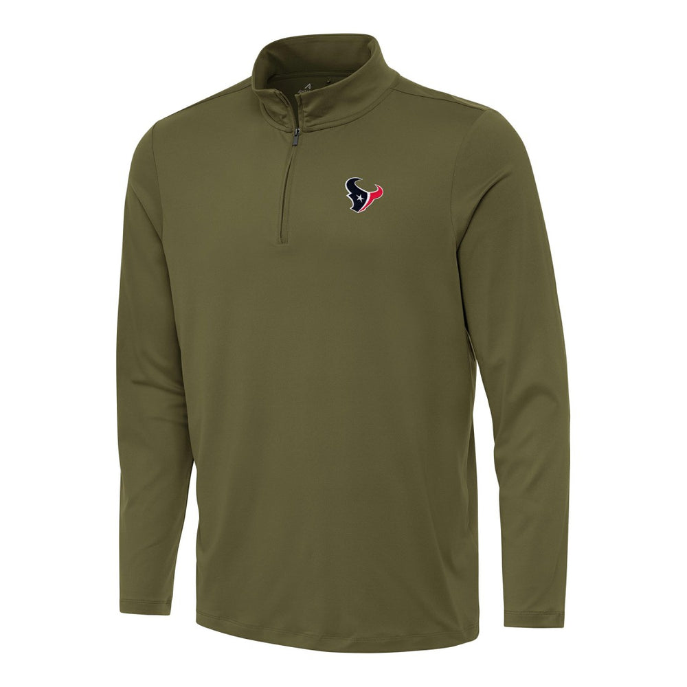 Houston Texans Antigua Reprocess Quarter-Zip Top Olive