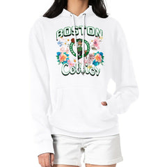 Boston Celtics G-III 4Her by Carl Banks Women's Flowers Team Logo Graphic Fleece Pullover Hoodie White