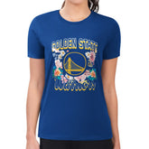 Golden State Warriors G-III 4Her by Carl Banks Women's Super-Slim Fit Lightweight Flowers Team Logo Graphic T-Shirt Royal