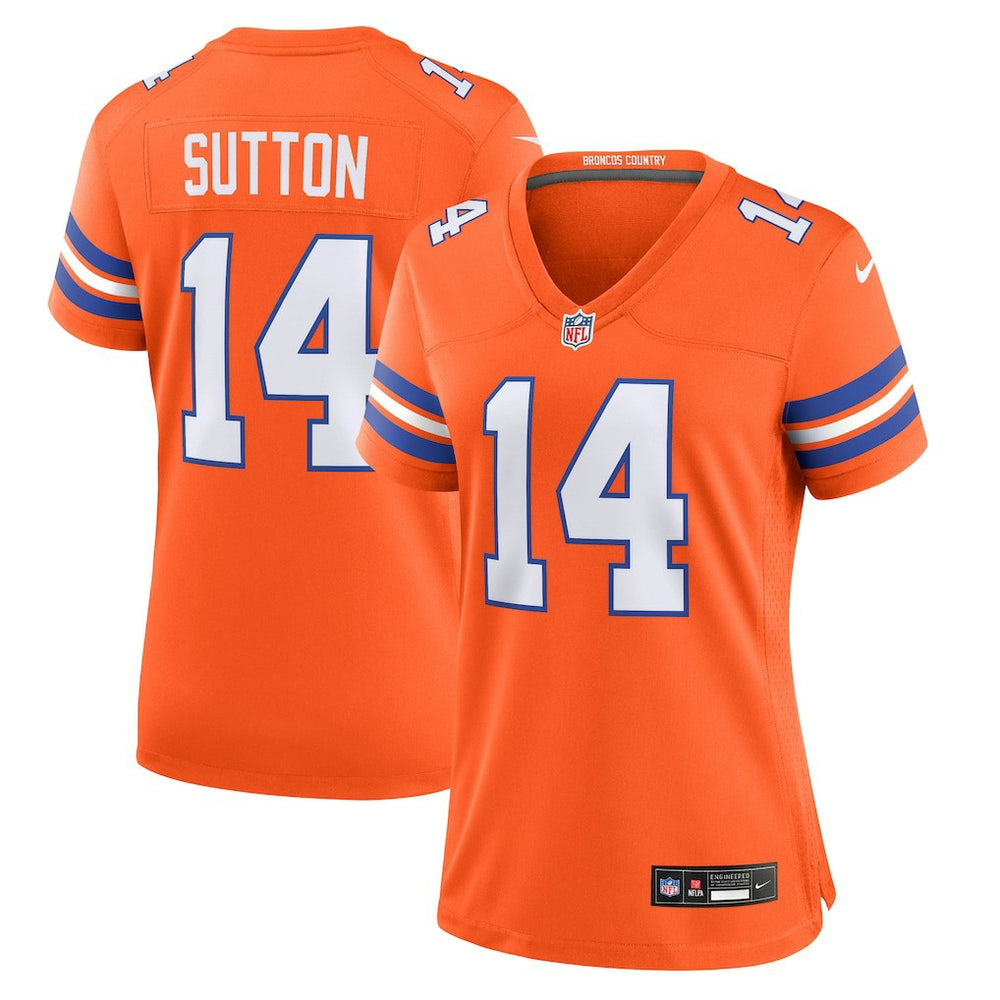 NFL Courtland Sutton Denver Broncos Women's Mile High Collection 1977 Throwback Player Game Jersey - Orange