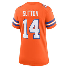 NFL Courtland Sutton Denver Broncos Women's Mile High Collection 1977 Throwback Player Game Jersey - Orange