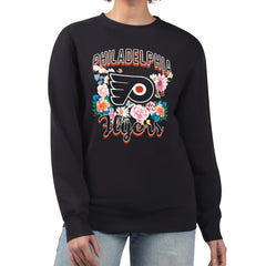 NHL Philadelphia Flyers G-III 4Her by Carl Banks Women's Flower Logo Pullover Sweatshirt - Black