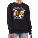 NHL Chicago Blackhawks G-III 4Her by Carl Banks Women's Flower Logo Pullover Sweatshirt - Black