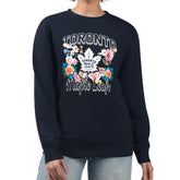 NHL Toronto Maple Leafs G-III 4Her by Carl Banks Women's Flower Logo Pullover Sweatshirt - Navy