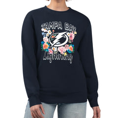 NHL Tampa Bay Lightning G-III 4Her by Carl Banks Women's Flower Logo Pullover Sweatshirt - Navy