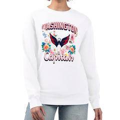 NHL Washington Capitals G-III 4Her by Carl Banks Women's Flower Logo Pullover Sweatshirt - White