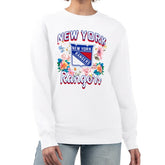 NHL New York Rangers G-III 4Her by Carl Banks Women's Flower Logo Pullover Sweatshirt - White