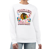 NHL Chicago Blackhawks G-III 4Her by Carl Banks Women's Flower Logo Pullover Sweatshirt - White