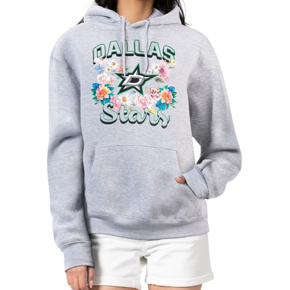 NHL Dallas Stars G-III 4Her by Carl Banks Women's Flower Logo Pullover Hoodie - Heather Gray