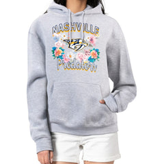 NHL Nashville Predators G-III 4Her by Carl Banks Women's Flower Logo Pullover Hoodie - Heather Gray