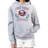 NHL New York Islanders G-III 4Her by Carl Banks Women's Flower Logo Pullover Hoodie - Heather Gray