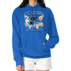 NHL St. Louis Blues G-III 4Her by Carl Banks Women's Flower Logo Pullover Hoodie - Blue