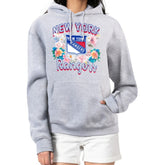 NHL New York Rangers G-III 4Her by Carl Banks Women's Flower Logo Pullover Hoodie - Heather Gray