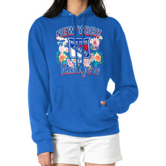 NHL New York Rangers G-III 4Her by Carl Banks Women's Flower Logo Pullover Hoodie - Blue