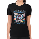 NHL Colorado Avalanche G-III 4Her by Carl Banks Women's Super-Slim Fit Lightweight Flower Logo T-Shirt - Black