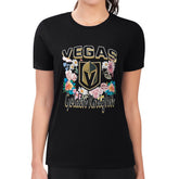 NHL Vegas Golden Knights G-III 4Her by Carl Banks Women's Super-Slim Fit Lightweight Flower Logo T-Shirt - Black
