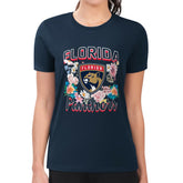 NHL Florida Panthers G-III 4Her by Carl Banks Women's Super-Slim Fit Lightweight Flower Logo T-Shirt - Navy