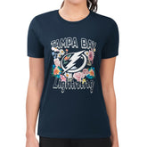 NHL Tampa Bay Lightning G-III 4Her by Carl Banks Women's Super-Slim Fit Lightweight Flower Logo T-Shirt - Navy