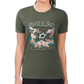 NHL Dallas Stars G-III 4Her by Carl Banks Women's Super-Slim Fit Lightweight Flower Logo T-Shirt - Green