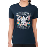 NHL Toronto Maple Leafs G-III 4Her by Carl Banks Women's Super-Slim Fit Lightweight Flower Logo T-Shirt - Navy