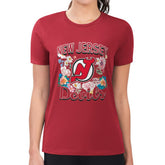 NHL New Jersey Devils G-III 4Her by Carl Banks Women's Super-Slim Fit Lightweight Flower Logo T-Shirt - Red