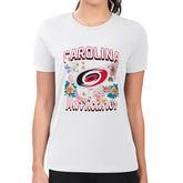 NHL Carolina Hurricanes G-III 4Her by Carl Banks Women's Super-Slim Fit Lightweight Flower Logo T-Shirt - White