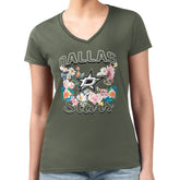 NHL Dallas Stars G-III 4Her by Carl Banks Women's Super-Slim Fit Lightweight Flower Logo V-Neck T-Shirt - Green