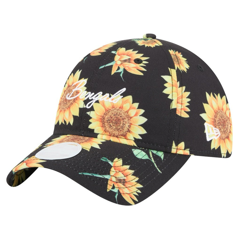 Cincinnati Bengals New Era Women's Adventure Sunflower 9TWENTY Adjustable Hat Black