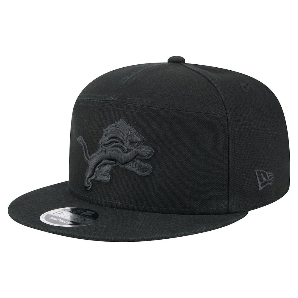 Detroit Lions New Era Adventure Canvas Split Panel 9FIFTY Snapback Hat Black