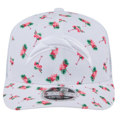Los Angeles Chargers New Era Adventure Flamingo Pattern 9SEVENTY Stretch-Snap Hat White