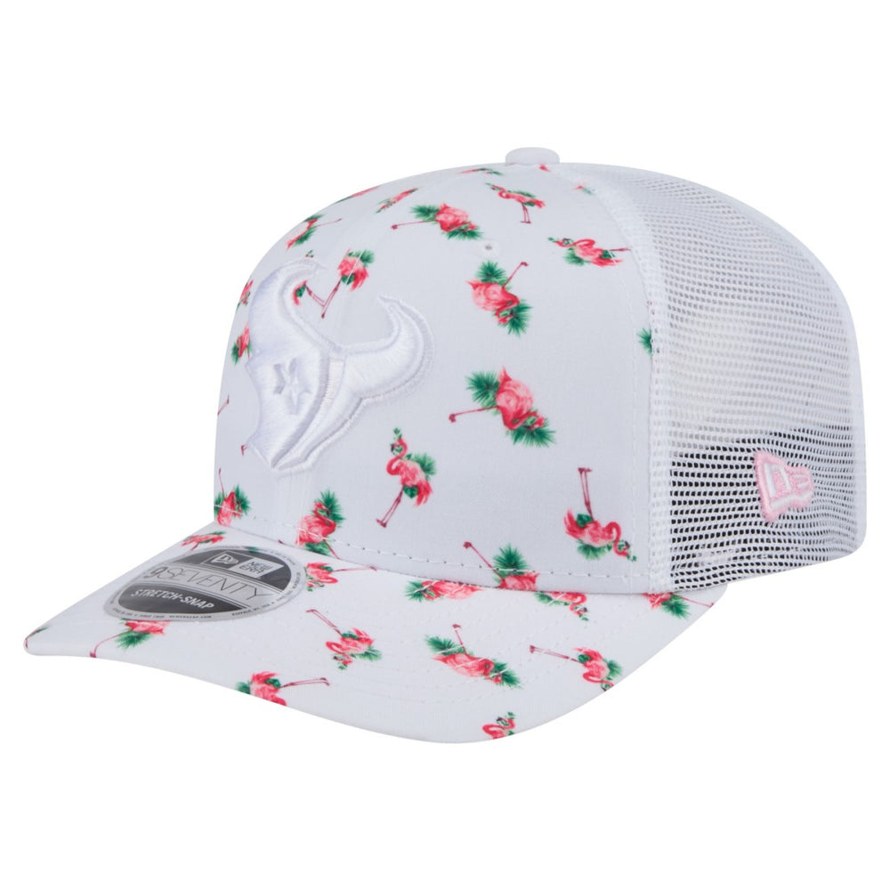 Houston Texans New Era Adventure Flamingo Pattern 9SEVENTY Stretch-Snap Hat White