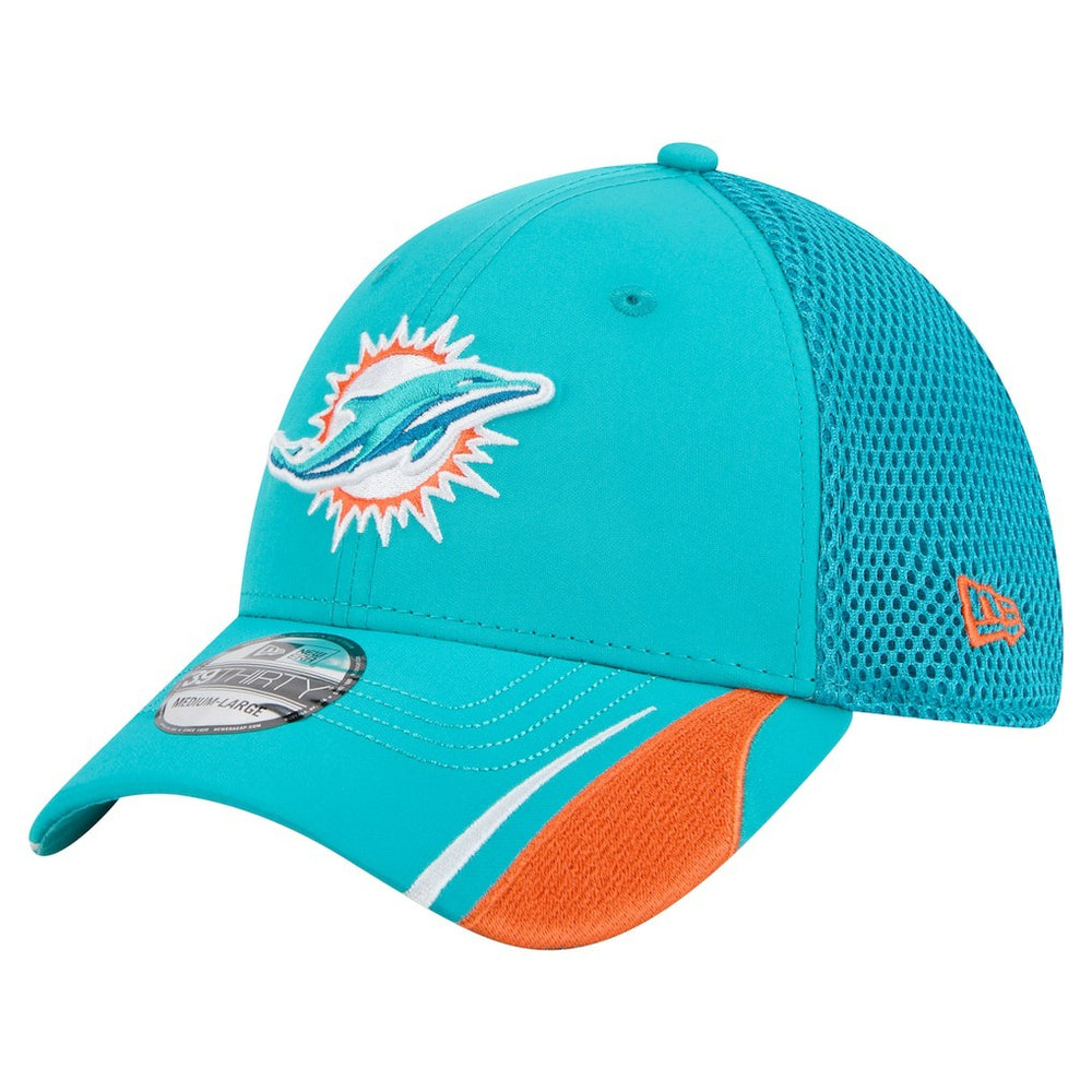 Miami Dolphins New Era Game Day Linear 39THIRTY Flex Hat Aqua