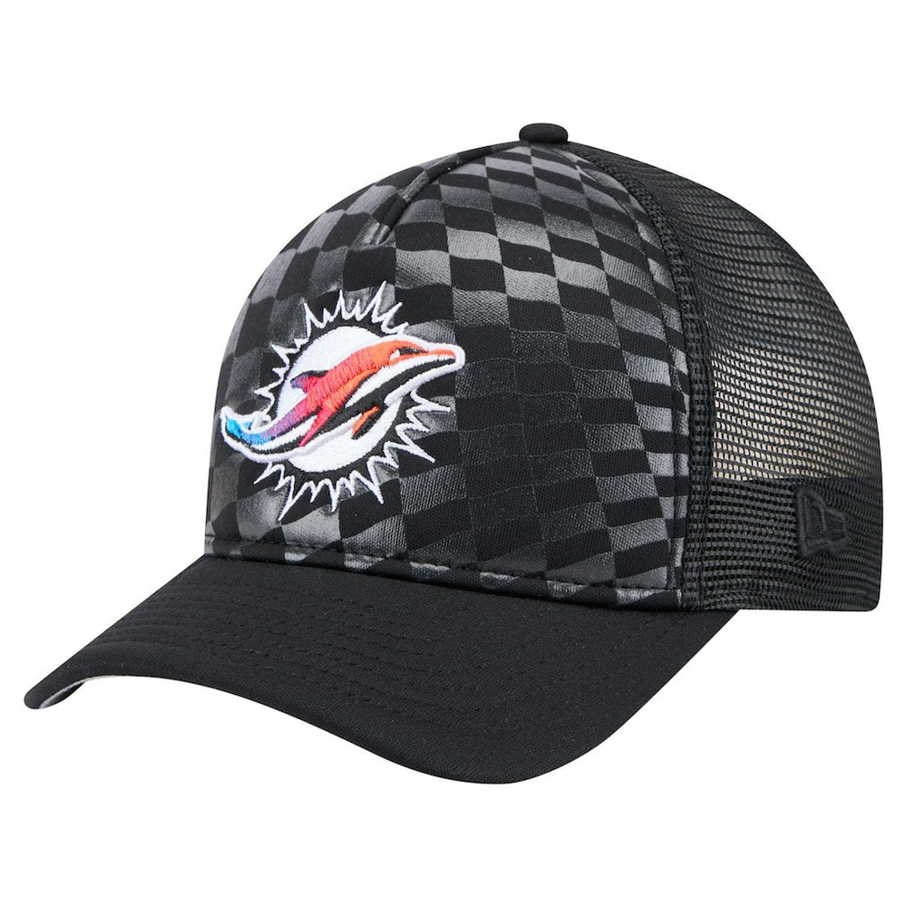 Miami Dolphins New Era Gradient 9FORTY Adjustable Hat Black