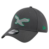 Philadelphia Eagles New Era Throwback Logo Main 39THIRTY Flex Hat Graphite