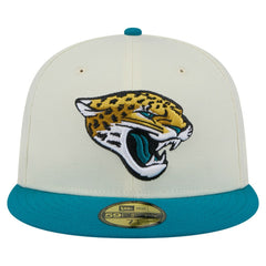 Jacksonville Jaguars New Era Main 59FIFTY Fitted Hat Cream/Teal