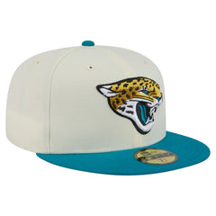 Jacksonville Jaguars New Era Main 59FIFTY Fitted Hat Cream/Teal