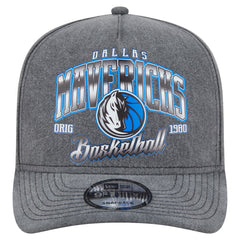 Dallas Mavericks Throwback Washed Pre-Curved 9FIFTY Snapback Hat Charcoal