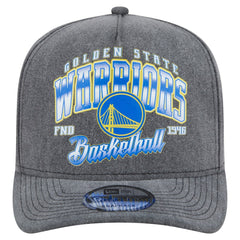 Golden State Warriors Throwback Washed Pre-Curved 9FIFTY Snapback Hat Charcoal