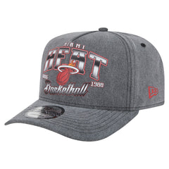 Miami Heat Throwback Washed Pre-Curved 9FIFTY Snapback Hat Charcoal