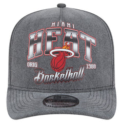 Miami Heat Throwback Washed Pre-Curved 9FIFTY Snapback Hat Charcoal