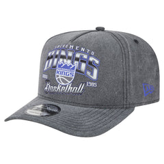 Sacramento Kings Throwback Washed Pre-Curved 9FIFTY Snapback Hat Charcoal