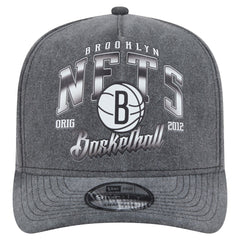 Brooklyn Nets Throwback Washed Pre-Curved 9FIFTY Snapback Hat Charcoal